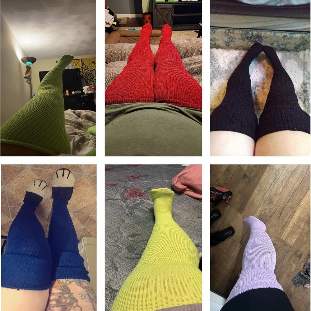 Plus Size Womens Thigh High Socks for Thick Thighs- Extra Long & Thick Over the - Picture 5 of 6